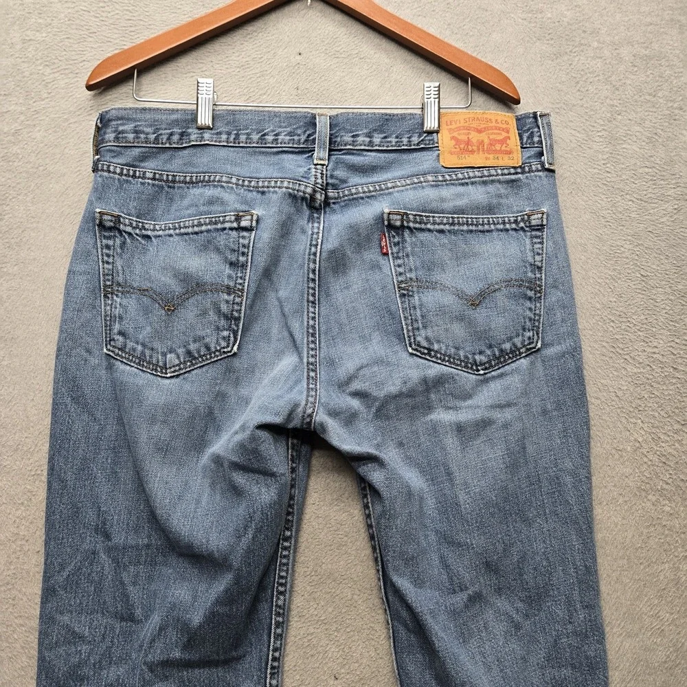 Levi's 514 Men Jeans 34X32 Blue Denim Straight Fit 31